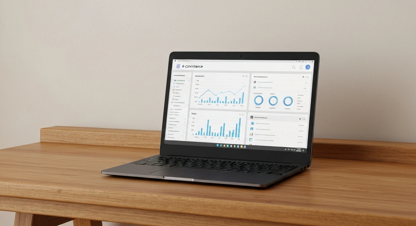 Tableau de bord e-commerce montrant les avantages financiers d'une boutique en ligne pour une entreprise locale